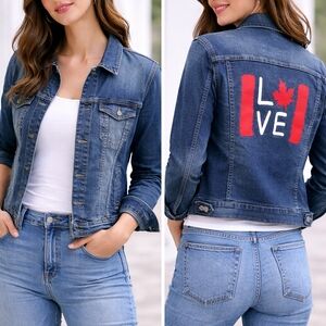 Ellen Degeneres Blue Denim Jacket with Love Detail